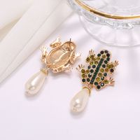 New Retro Frog Earrings Hanging Pearl Earrings Exaggerated Simple Wild Ethnic Ear Jewelry Wholesale Nihaojewelry main image 5