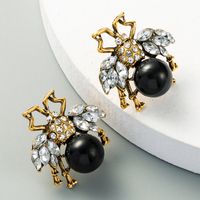 Retro Insect Diamond Alloy Artificial Gemstones Earrings main image 4