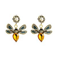 Exaggerated Fashion New Butterfly Pearl Earrings Alloy Inlaid Color Diamond Retro Temperament Wholesale Nihaojewelry main image 6