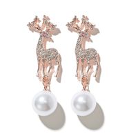 Korean Style Asymmetry Stars Elk Bow Pearl Earrings Simple Spread Wholesale Nihaojewelry main image 6