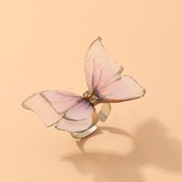 Butterfly Rings Fashion Jewelry Double Diamond-set Tulle Butterfly Ring Wholesale Nihaojewelry main image 4