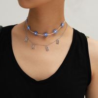 Joyería De Moda Letras Personalizadas Artículos De Bebé Con Micro Incrustaciones Sección Corta Femenina Cuentas De Arroz Hechas A Mano Collar De Margaritas Nihaojewelry Al Por Mayor main image 3