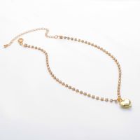 Fashion Jewelry Fresh Temperament Single-layer Handmade Geometric Necklace Simple Claw Chain Diamond Heart Pendant Necklace Wholesale Nihaojewelry main image 4