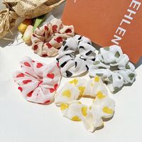 Simple Hair Scrunchies Korean Love Chiffon Hair Rope Large Intestine Circle Head Rope Tie Hair Rubber Band Wholesale Nihaojewelry main image 2