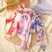 Fashion Thin Tie-dye Hair Scrunchies Disc Hair Chiffon Ink Painting Hair Ring Wholesale Nihaojewelry main image 3