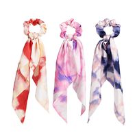 Fashion Thin Tie-dye Hair Scrunchies Disc Hair Chiffon Ink Painting Hair Ring Wholesale Nihaojewelry main image 6