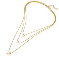 New Golden Pendant Clavicle Chain Creative Retro Simple Star Moon Love Pendant Necklace Wholesale Nihaojewelry main image 5