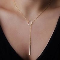 Creative Retro Personality Simple Clavicle Chain Metal Strip Geometric Triangle Tassel Women's Short Necklace Wholesale Nihaojewelry main image 3