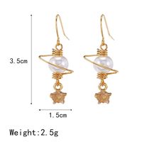 South Korea's New Five-pointed Star Tassel Asymmetric Earrings Temperament Pearl Long Ear Hook Wholesale Nihaojewelry main image 4