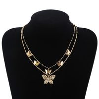 Fashion Butterfly Necklace Accessories Multi-layer Butterfly Pendant Clavicle Chain Creative Retro Simple Necklace Wholesale Nihaojewelry main image 6