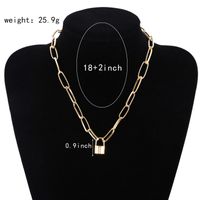 New Jewelry Personality Retro Geometric Necklace Sweater Chain Simple Lock-shaped Wild Temperament Clavicle Chain Wholesale Nihaojewelry main image 6