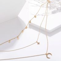 Hot Sale Star Crescent Three-layer Necklace Creative Retro Simple Alloy Clavicle Chain Wholesale Nihaojewelry main image 5