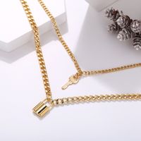 Vente Chaude Serrure À Clé Pendentif Multicouche Collier Créatif Rétro Alliage Double Couche Collier En Gros Nihaojewelry main image 5