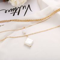 New Geometric Pearl Pendant Multi-layer Necklace Creative Retro Simple Chain Sweater Chain Wholesale Nihaojewelry main image 5