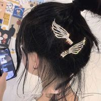 South Korea's New Full Diamond Personality Small Wings Rhinestone Hairpin Word Clip Side Clip Temperament Headdress Wholesale Nihaojewelry main image 1