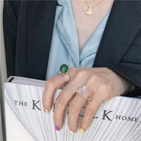 Europäisches Und Amerikanisches Ins-stil Französisches Design Glas Durchsichtiger Mehrfarbiger Transparenter Ring Zeigefinger Ring Mode Personal Isierter Ring main image 4