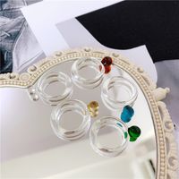 Glass Translucent Multicolor Transparent Ring Index Finger Ring Fashion Ring Wholesale Nihaojewelry main image 6