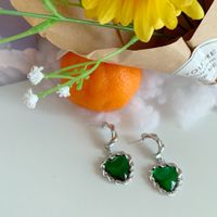 South Korea Earrings French Retro Emerald Love Gas Wild Quality Earrings Wholesale Nihaojewelry main image 5