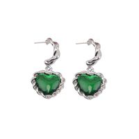 South Korea Earrings French Retro Emerald Love Gas Wild Quality Earrings Wholesale Nihaojewelry main image 6