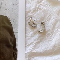 Europäische Und Amerikanische Instagram-stil Drei Dimensionale Geometrische Ohrringe Retro Gebogene Metall Mode Unregelmäßige Ohrringe Ohrringe Frauen main image 5