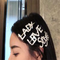 Rhinestone Hairpin Korean Headdress Flash Diamond Letter Top Clip Word Clip Haibin Clip Girl Hairpin Girl Wholesale Nihaojewelry main image 5