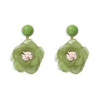 New Trend Cute Chiffon Flower Earrings Wholesale Nihaojewelry sku image 2