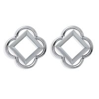 Intellectual Elegant Geometric Diamond Lace Earrings Simple Fashion Square Flower Earrings Wholesale Nihaojewelry sku image 1