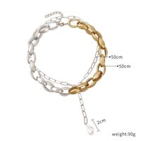 Fashion Alloy Pearl Necklace Pendant Two-piece Clavicle Chain Hot Sale Wholesale Nihaojewelry sku image 1