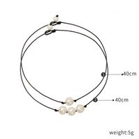 Fashion Jewelry New Accessories Pearl Wax Rope Two-piece Short Necklace Wholesale Nihaojewelry sku image 1