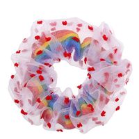 Korean Hair Scrunchies Rainbow Net Yarn Hair Scrunchies Hair Rope Head Rope Cute Girl Wholesale Nihaojewelry sku image 2