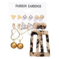 Acrylic Artificial Pearl Circle Tassel Earrings Set 6 Piece Set Hot Selling Earrings Wholesale Nihaojewelry sku image 14