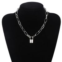 New Jewelry Personality Retro Geometric Necklace Sweater Chain Simple Lock-shaped Wild Temperament Clavicle Chain Wholesale Nihaojewelry sku image 2