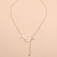 Korea Delicate Necklace Fashion Trend Personality Simple Hollow Butterfly Clavicle Chain Wholesale Nihaojewelry sku image 1