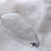 Original Design New Butterfly Punk Wind Tassel Choker Simple Asymmetric Necklace Wholesale Nihaojewelry sku image 3