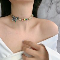 Zircon Diamond Butterfly Necklace Choker Clavicle Chain Bracelet Wholesale Nihaojewelry sku image 2