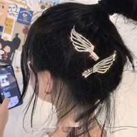 South Korea's New Full Diamond Personality Small Wings Rhinestone Hairpin Word Clip Side Clip Temperament Headdress Wholesale Nihaojewelry sku image 1