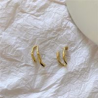 Europäische Und Amerikanische Instagram-stil Drei Dimensionale Geometrische Ohrringe Retro Gebogene Metall Mode Unregelmäßige Ohrringe Ohrringe Frauen sku image 1
