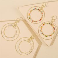 Exaggerated Geometric Round Long Chain Rice Bead Earrings Trend Large Multi-layer Earring Wholesale Nihaojewelry main image 1