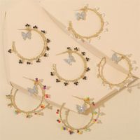 Bohemian Geometric C-shaped Butterfly Rice Bead Hand-woven Earring Wholesale Nihaojewelry main image 2