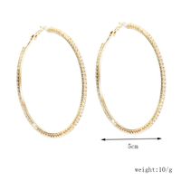 Trendy Creative Exaggerated Geometric Round Rhinestone Earrings Wholesale Nihaojewelry sku image 1