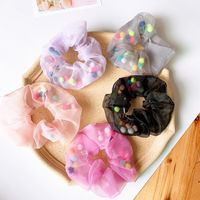 Super Fairy French Gauze Large Intestine Ring Color Tied Hairball Headdress Wholesale Nihaojewelry main image 3