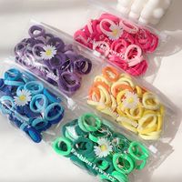 50pieces Small Daisy Bag Candy Color Rubber Band Cute Color Hair Rings Wholesale Nihaojewelry main image 3