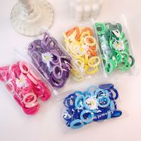 50pieces Small Daisy Bag Candy Color Rubber Band Cute Color Hair Rings Wholesale Nihaojewelry main image 4