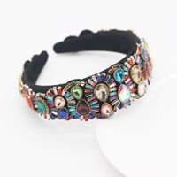 Baroque Style Headband Color Rhinestone Gem Geometric Prom Catwalk Hair Ornament Wholesale Nihaojewelry main image 3