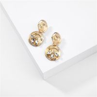 Fashion Jewelry Geometric Hollowed Out Snail Inlaid Alloy Exaggerated Earrings Wholesale Nihaojewelry main image 2