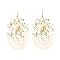Korean Cute Hand-woven Flowers Rice Beads Resin Earrings Jewelry Wholesale Nihaojewelry sku image 1
