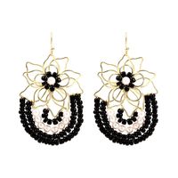 Korean Cute Hand-woven Flowers Rice Beads Resin Earrings Jewelry Wholesale Nihaojewelry sku image 2