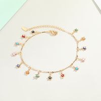 Real Gold-plated Star Tassel Anklet Drip Color Cute Anklet Summer Beach Wholesale Nihaojewelry sku image 1