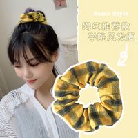 Pastoral Girl Korea Dongdaemun Frauen Gruppe Stil Blumen Kariertes Fettdarm Haars Cheim Französisch Retro Colon Ring Haars Eil sku image 2