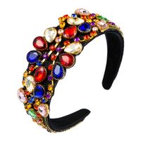 Fashion High-end Luxury Color Rhinestone Headband Retro Baroque Style Hair Accessories Wholesale Nihaojewelry sku image 1